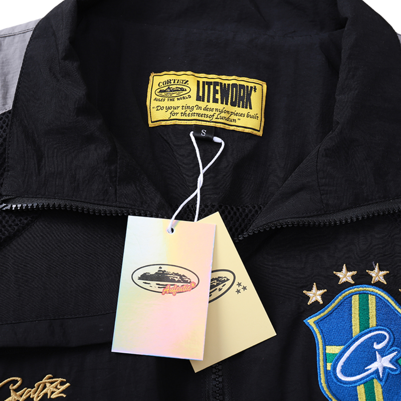 Jaqueta Corteiz Brasil Olympic Shuku (Black) - Driped Club
