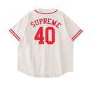 Supreme 40 Acres Twill Baseball Jersey (White)