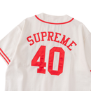 Supreme 40 Acres Twill Baseball Jersey (White)