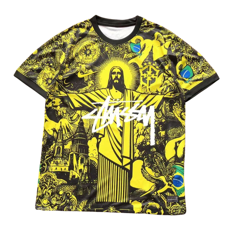 90s christ print セットアップ supreme stussy Camiseta Nike x Stussy Brasil Cristo 2024/25 - Driped Club