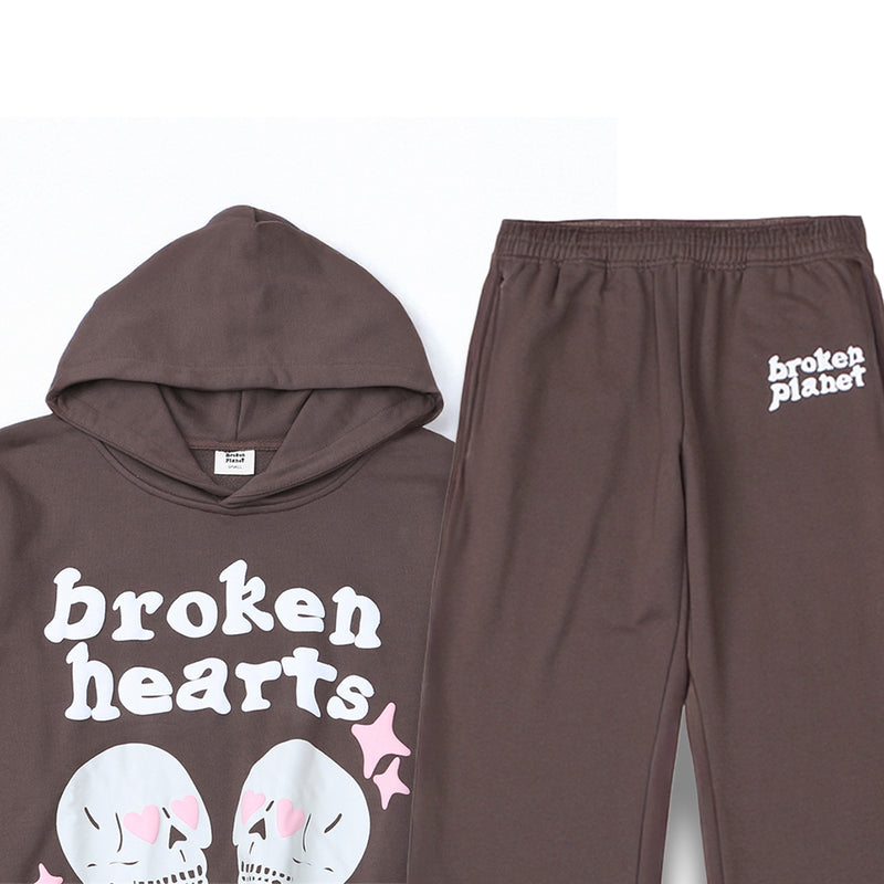 Conjunto Moletom Broken Planet Broken Hearts Brown