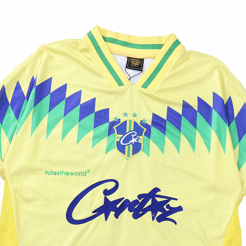 Camiseta Corteiz Jersey American Club Brazil (Amarela)
