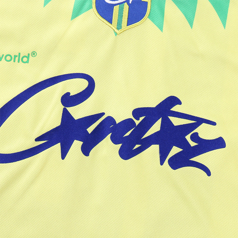 Camiseta Corteiz Jersey American Club Brazil (Amarela)