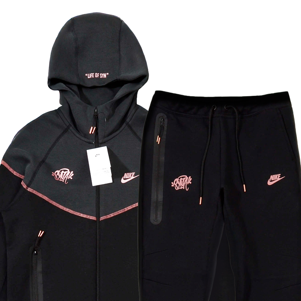 Central Cee x Nike Sportswear Set Tech Fleece Black Metallic Red