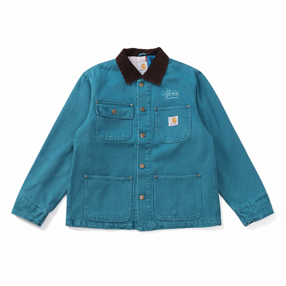 stussy carhartt chore coat Lサイズ Jaqueta Carhartt x Stussy Detroit Denim