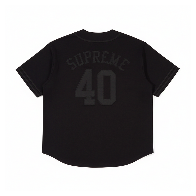 Camisa Jersey Supreme 40 Acres Twill Baseball Black