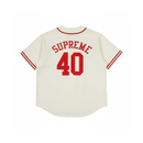 Supreme 40 Acres Twill Baseball Jersey White