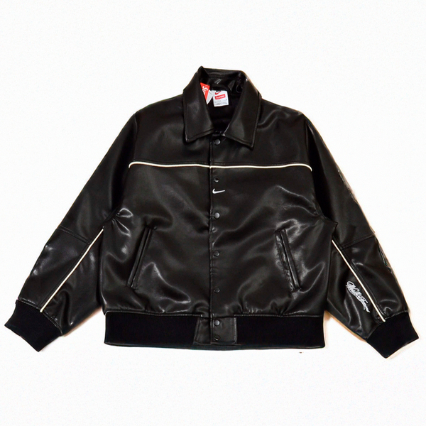 Jaqueta Nike x Supreme Varsity Leather Black - Driped Club