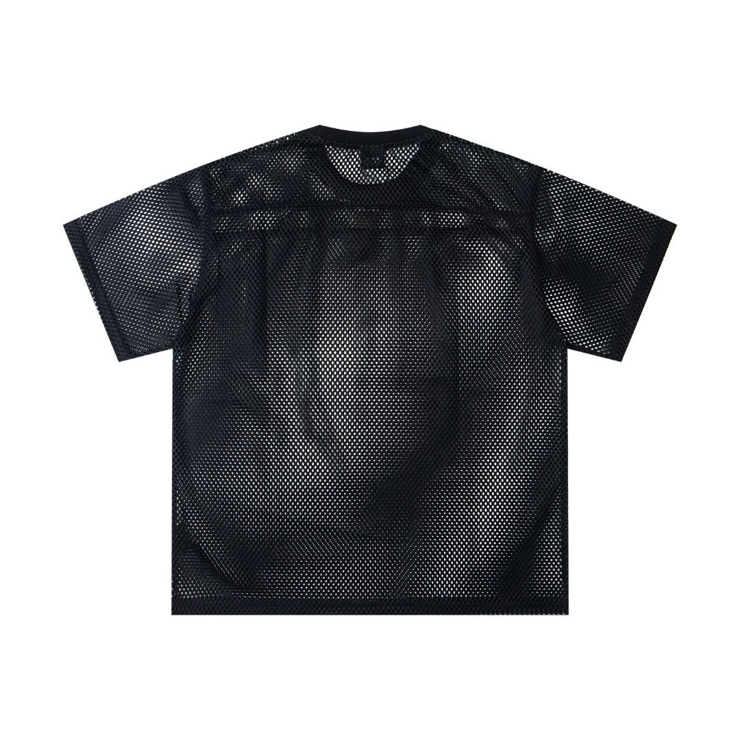 STUSSY メッシュ ゲームシャツ L ブラック ポリエステル STUSSY