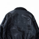 Jaqueta Corteiz Couro Logo Island