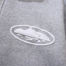 Conjunto Moletom Corteiz Logo Island Tee Cinza