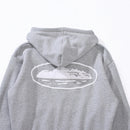 Conjunto Moletom Corteiz Logo Island Tee Cinza