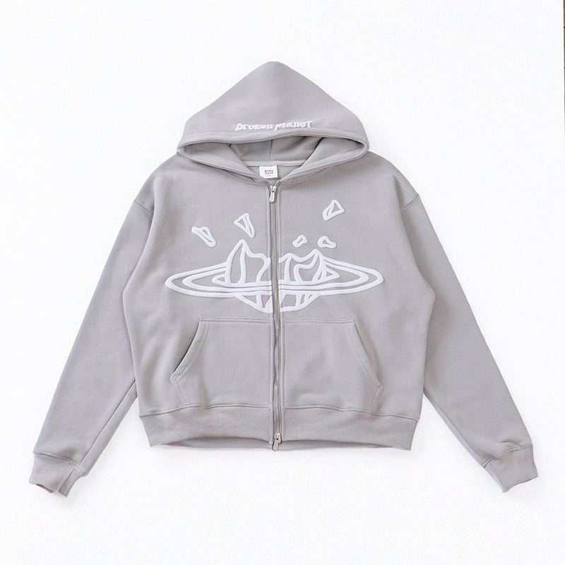 Jaqueta Moletom Broken Planet Zip Up Space (Cinza)
