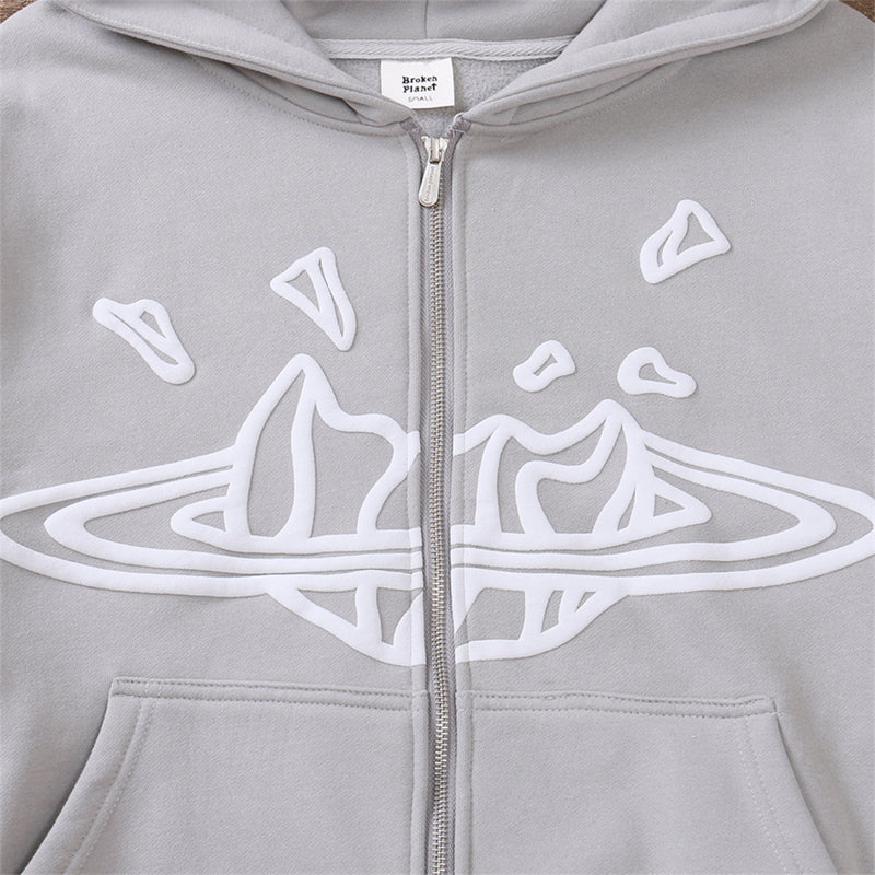 Moletom Broken Planet Zip Up Space (Cinza)